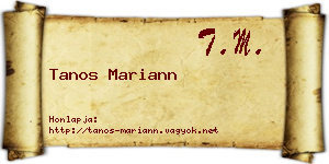 Tanos Mariann névjegykártya