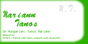 mariann tanos business card